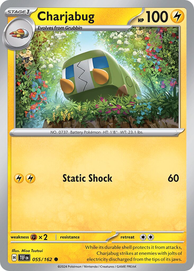 Charjabug 055/162 — Temporal Forces (English Pokémon TCG card)