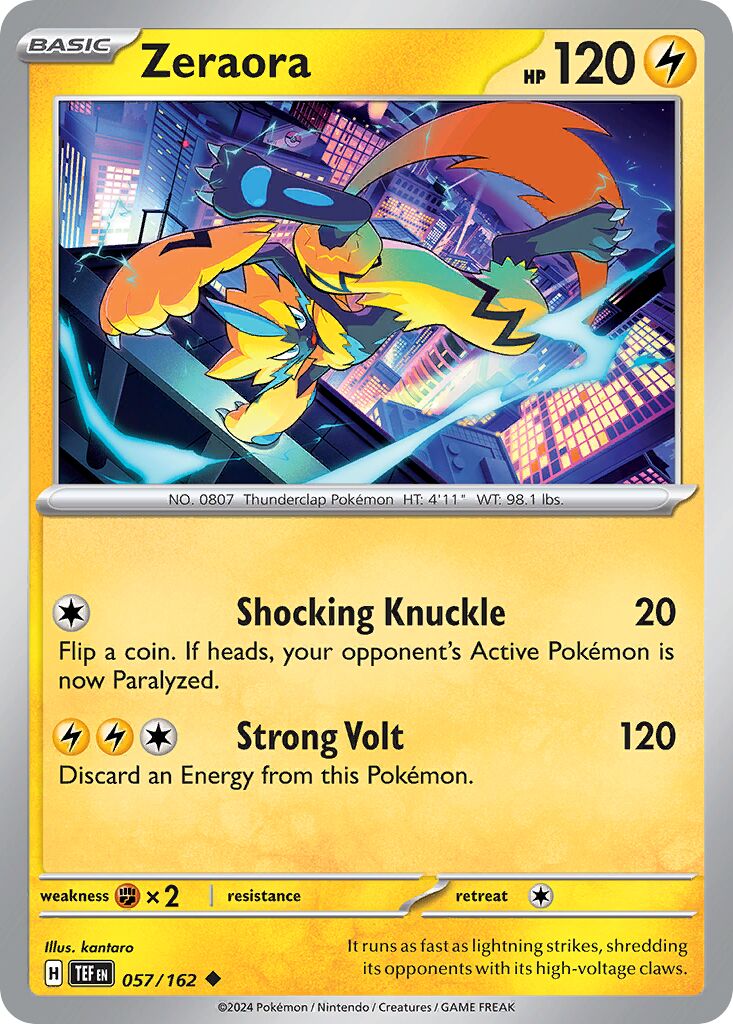 Zeraora 057/162 — Temporal Forces (English Pokémon TCG card)