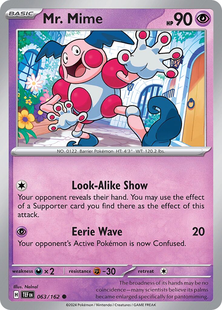 Mr. Mime 063/162 — Temporal Forces (English Pokémon TCG card)