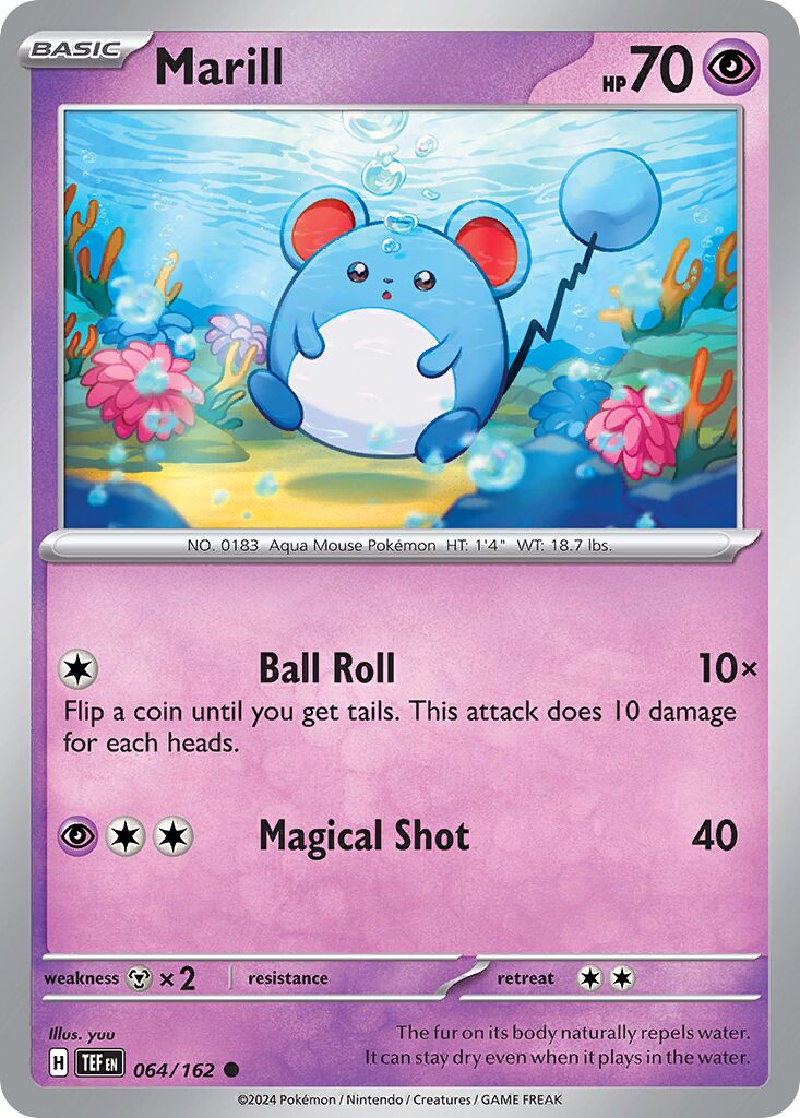 Marill 064/162 — Temporal Forces (English Pokémon TCG card)