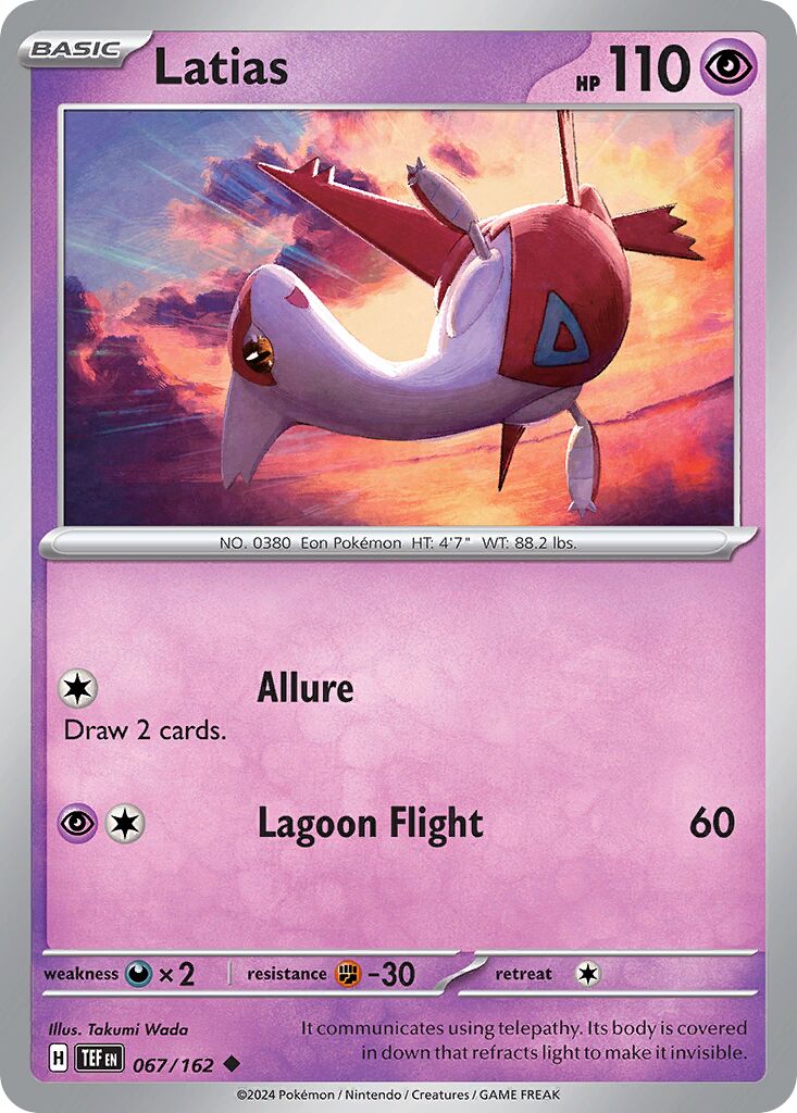 Latias 067/162 — Temporal Forces (English Pokémon TCG card)