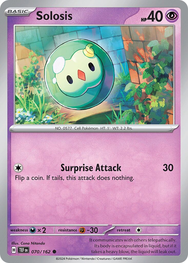 Solosis 070/162 — Temporal Forces (English Pokémon TCG card)
