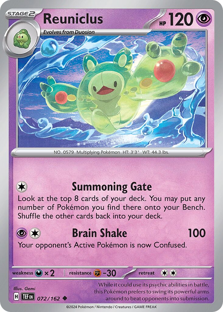 Reuniclus 072/162 — Temporal Forces (English Pokémon TCG card)