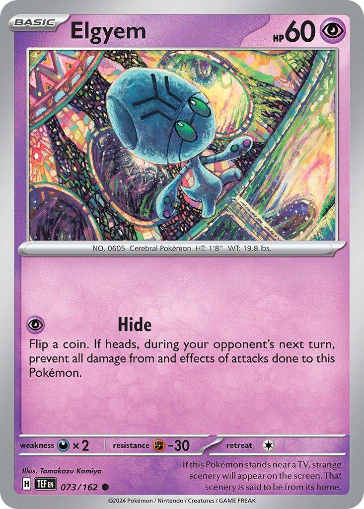 Elgyem 073/162 — Temporal Forces (English Pokémon TCG card)