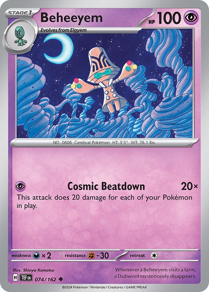Beheeyem 074/162 — Temporal Forces (English Pokémon TCG card)
