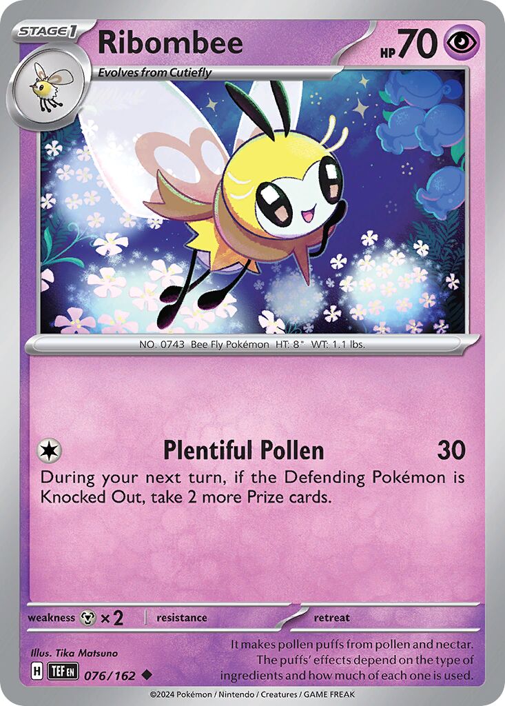 Ribombee 076/162 — Temporal Forces (English Pokémon TCG card)