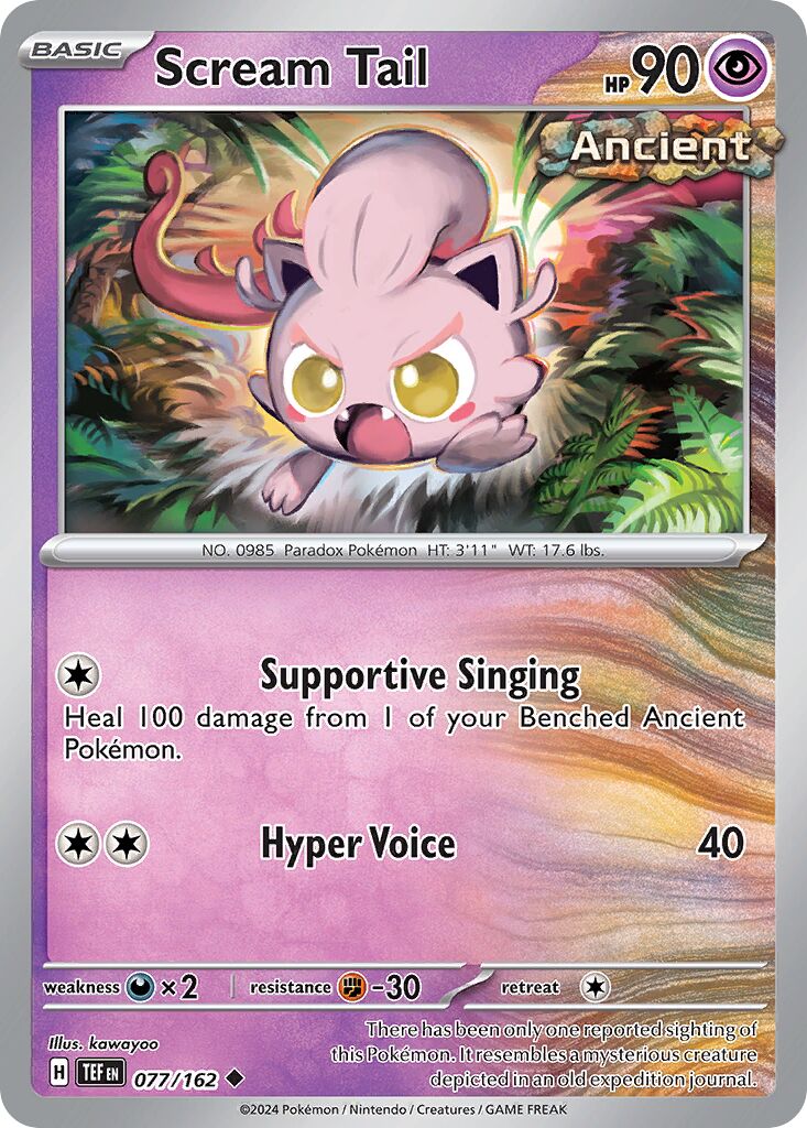 Scream Tail 077/162 — Temporal Forces (English Pokémon TCG card)