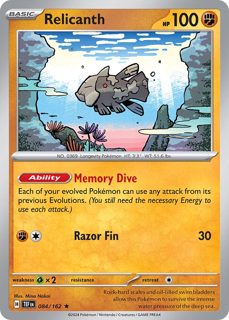 Relicanth 084/162 — Temporal Forces (English Pokémon TCG card)