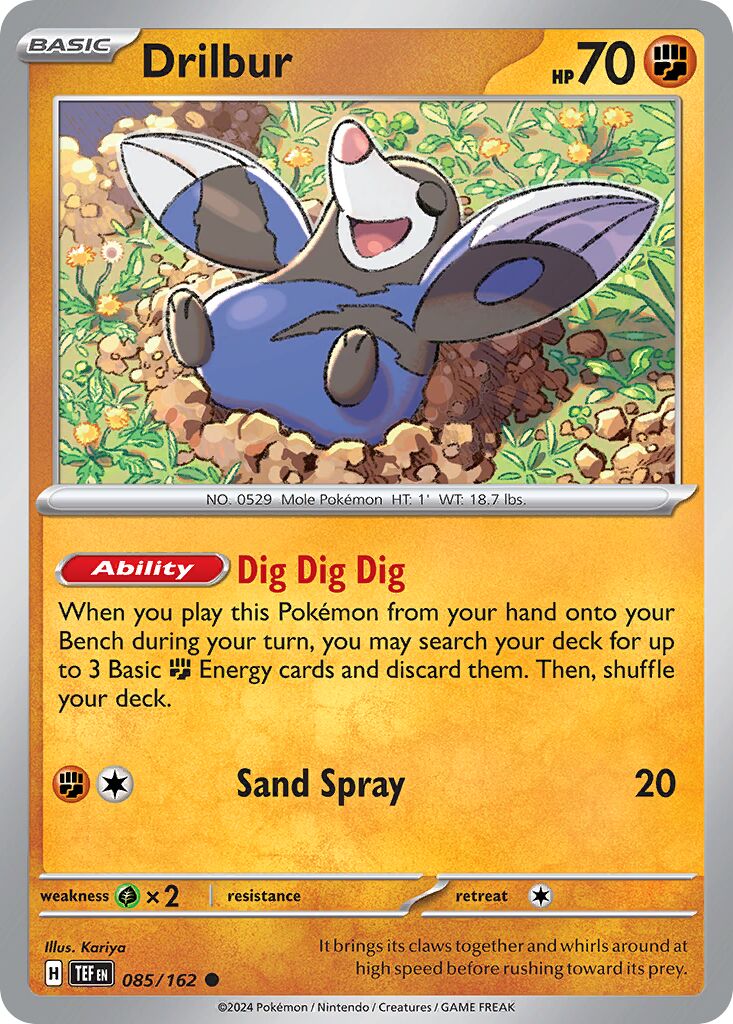 Drilbur 085/162 — Temporal Forces (English Pokémon TCG card)