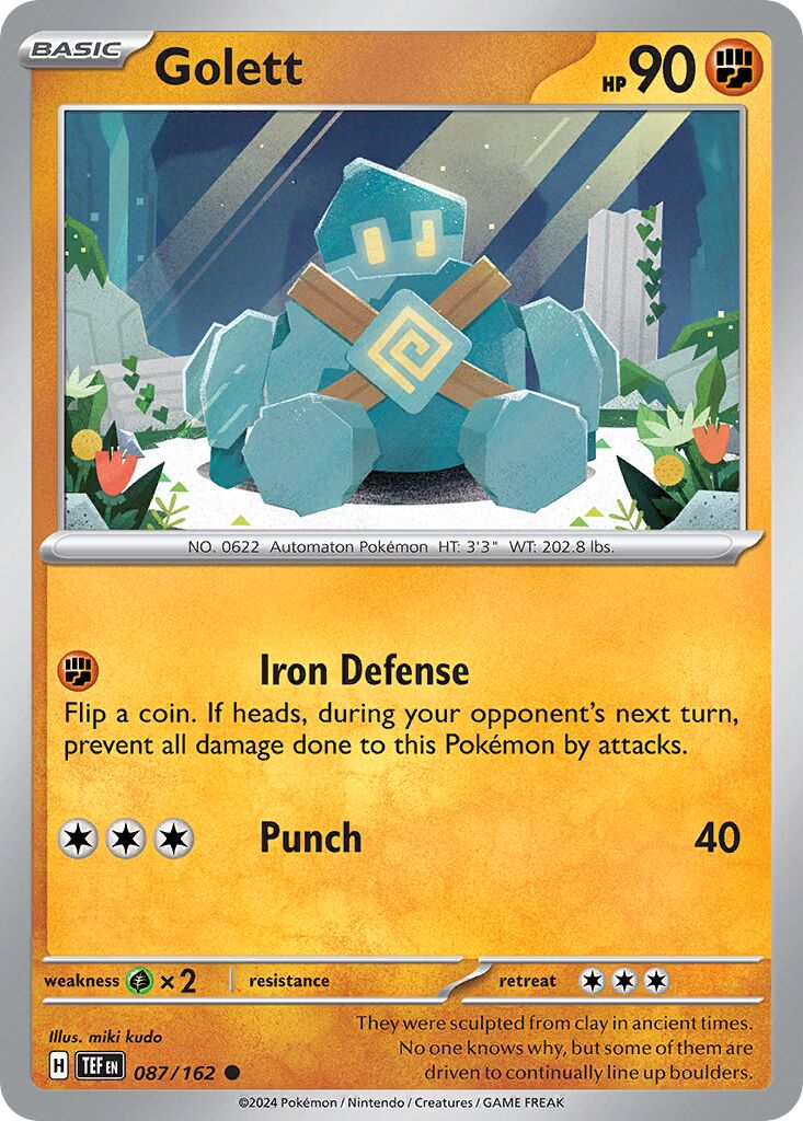 Golett 087/162 — Temporal Forces (English Pokémon TCG card)