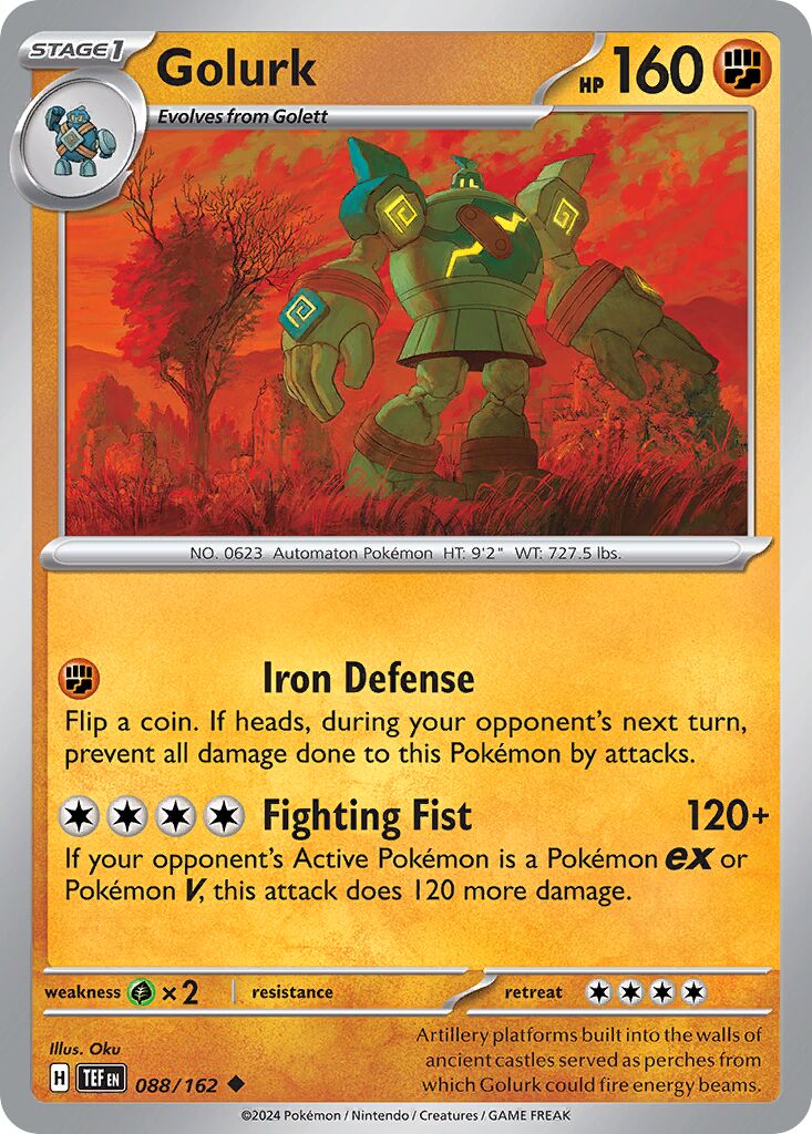Golurk 088/162 — Temporal Forces (English Pokémon TCG card)