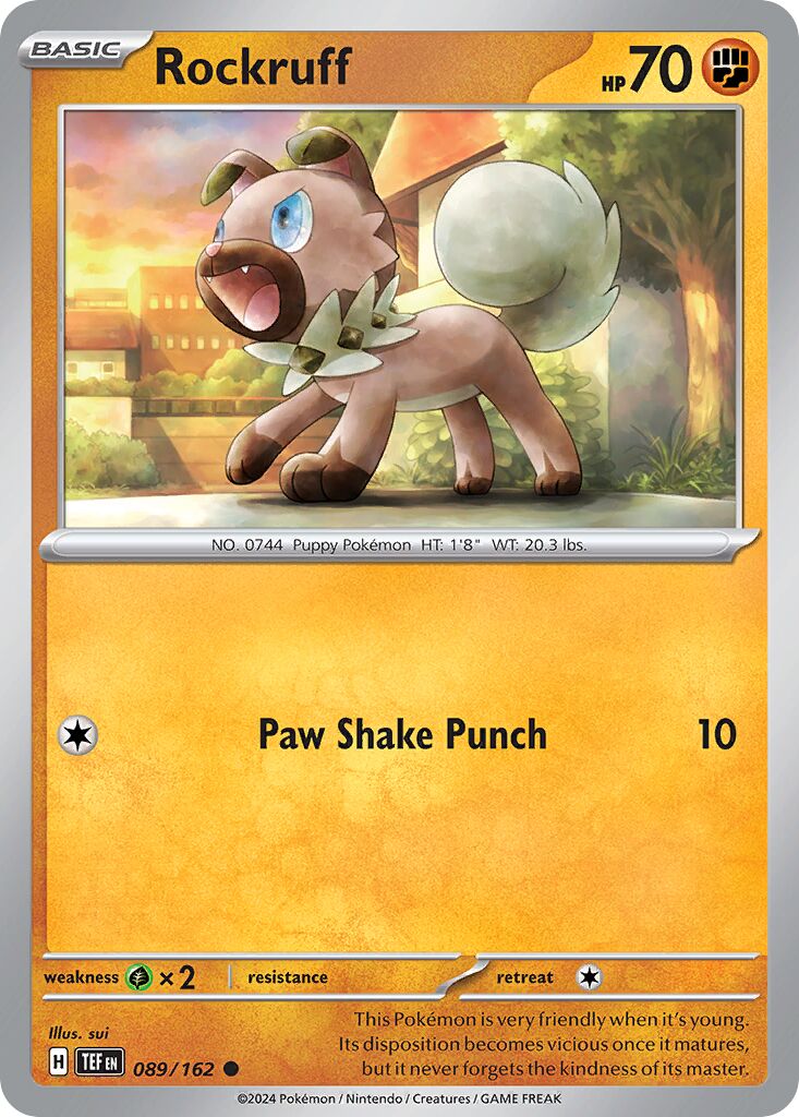 Rockruff 089/162 — Temporal Forces (English Pokémon TCG card)