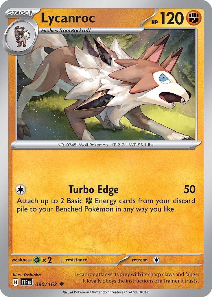 Lycanroc 090/162 — Temporal Forces (English Pokémon TCG card)