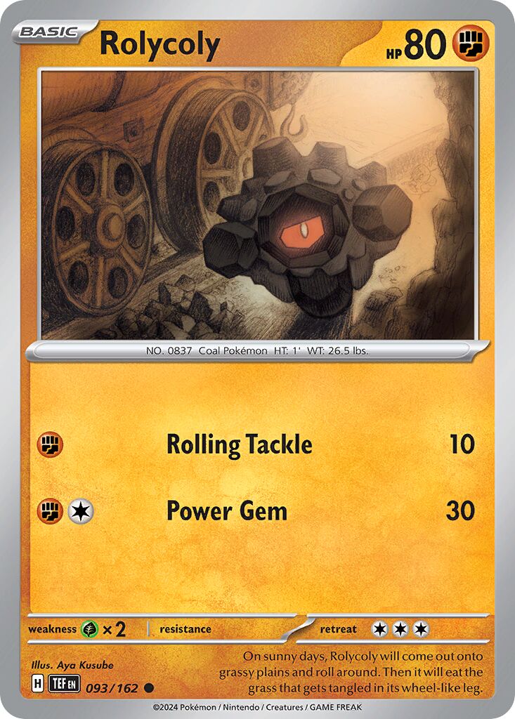 Rolycoly 093/162 — Temporal Forces (English Pokémon TCG card)