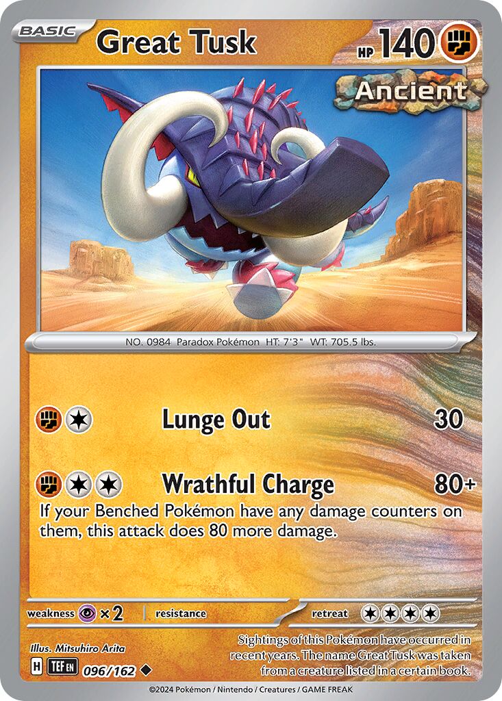 Great Tusk 096/162 — Temporal Forces (English Pokémon TCG card)