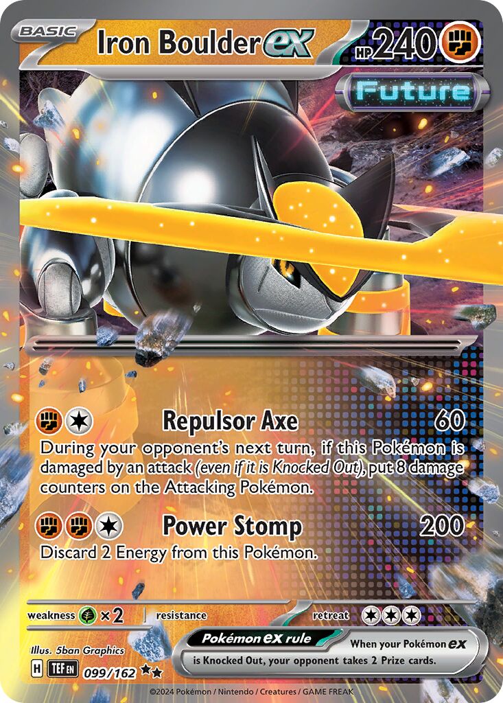 Iron Boulder ex 099/162 — Temporal Forces (English Pokémon TCG card)