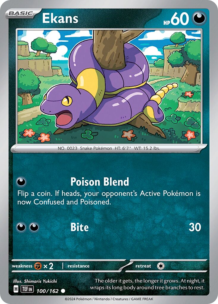 Ekans 100/162 — Temporal Forces (English Pokémon TCG card)