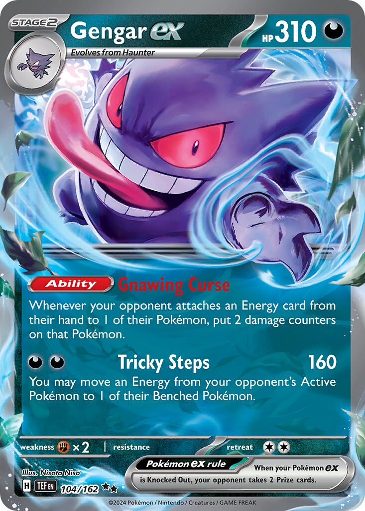 Gengar ex 104/162 — Temporal Forces (English Pokémon TCG card)