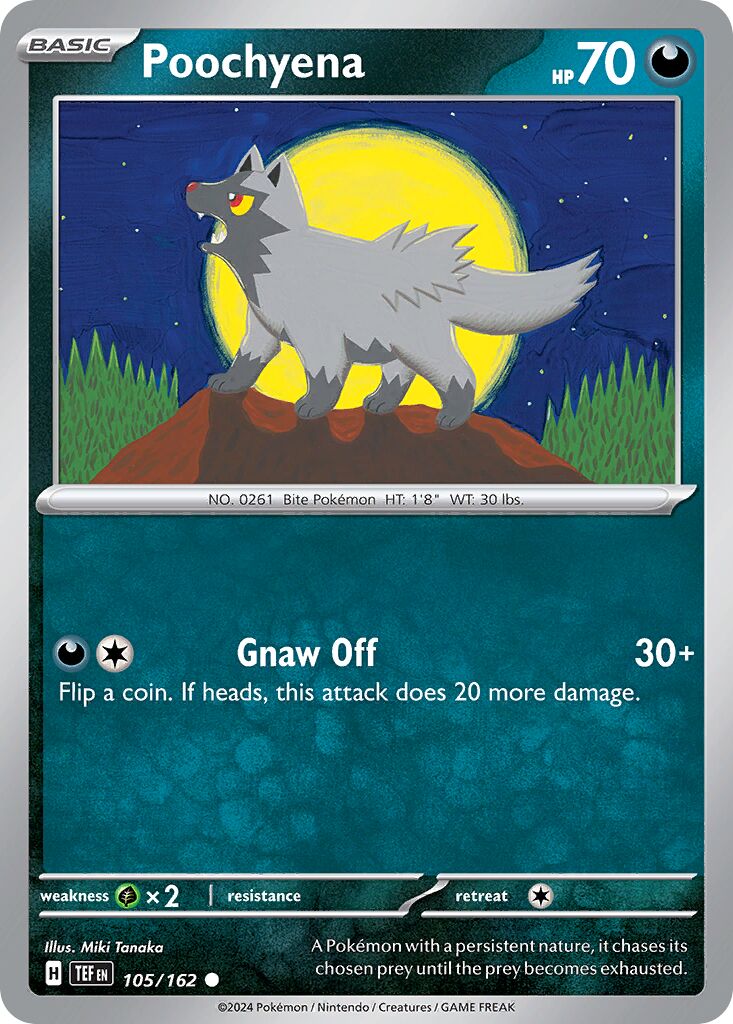 Poochyena 105/162 — Temporal Forces (English Pokémon TCG card)