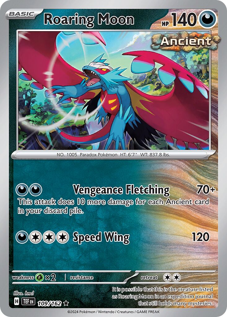 Roaring Moon 109/162 — Temporal Forces (English Pokémon TCG card)