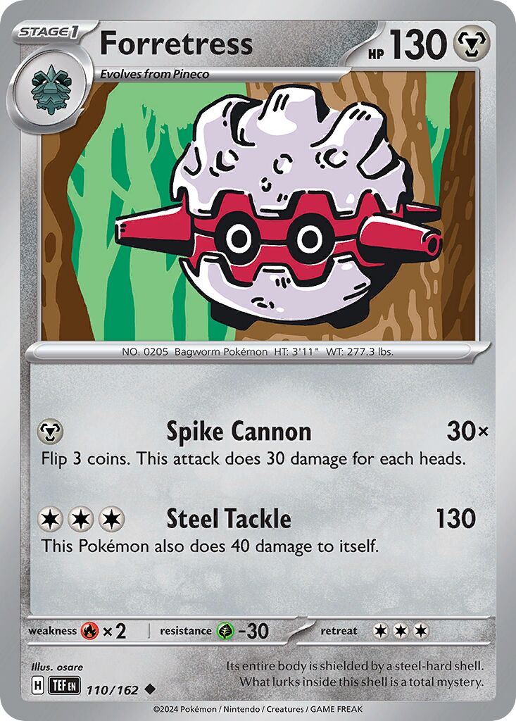 Forretress 110/162 — Temporal Forces (English Pokémon TCG card)