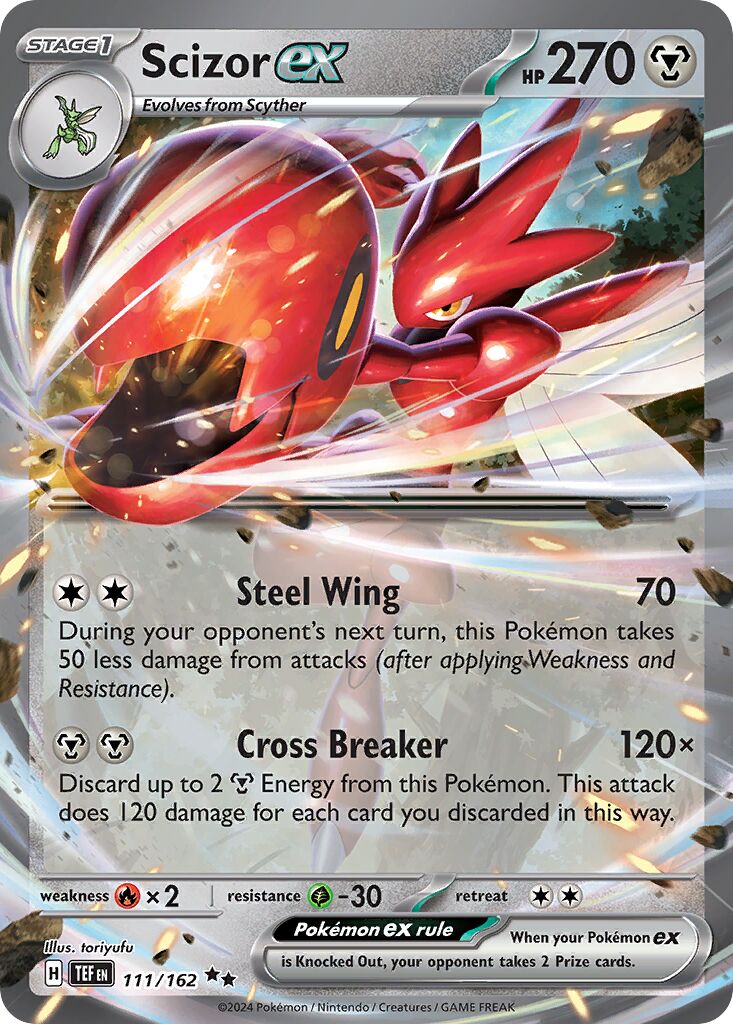 Scizor ex 111/162 — Temporal Forces (English Pokémon TCG card)