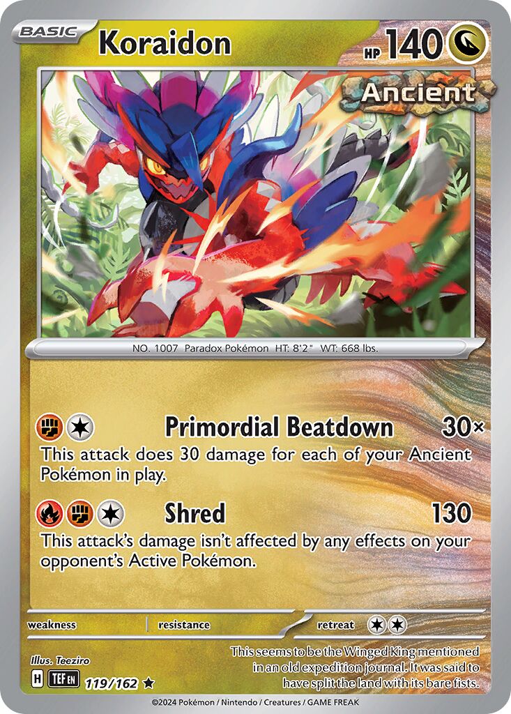 Koraidon 119/162 — Temporal Forces (English Pokémon TCG card)