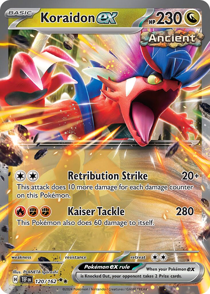 Koraidon ex 120/162 — Temporal Forces (English Pokémon TCG card)