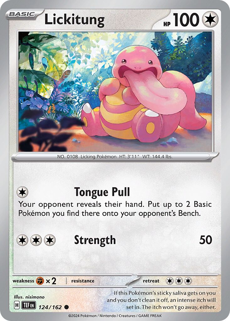Lickitung 124/162 — Temporal Forces (English Pokémon TCG card)