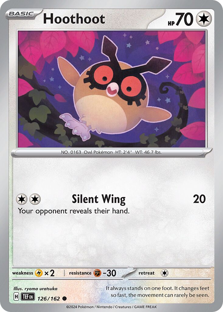 Hoothoot 126/162 — Temporal Forces (English Pokémon TCG card)