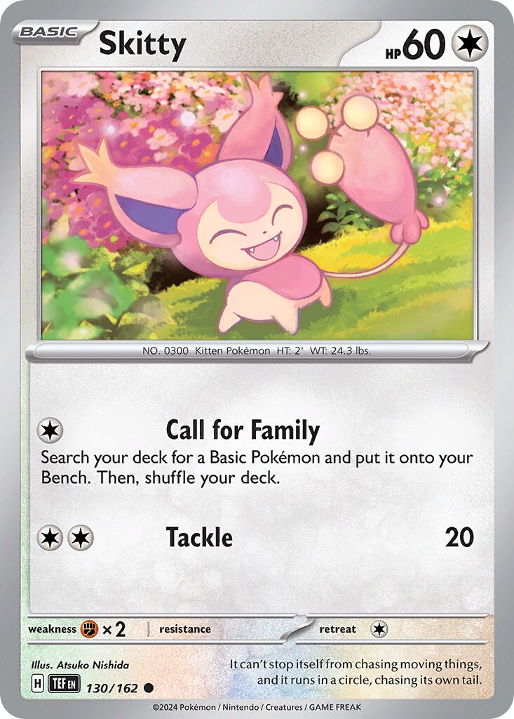 Skitty 130/162 — Temporal Forces (English Pokémon TCG card)