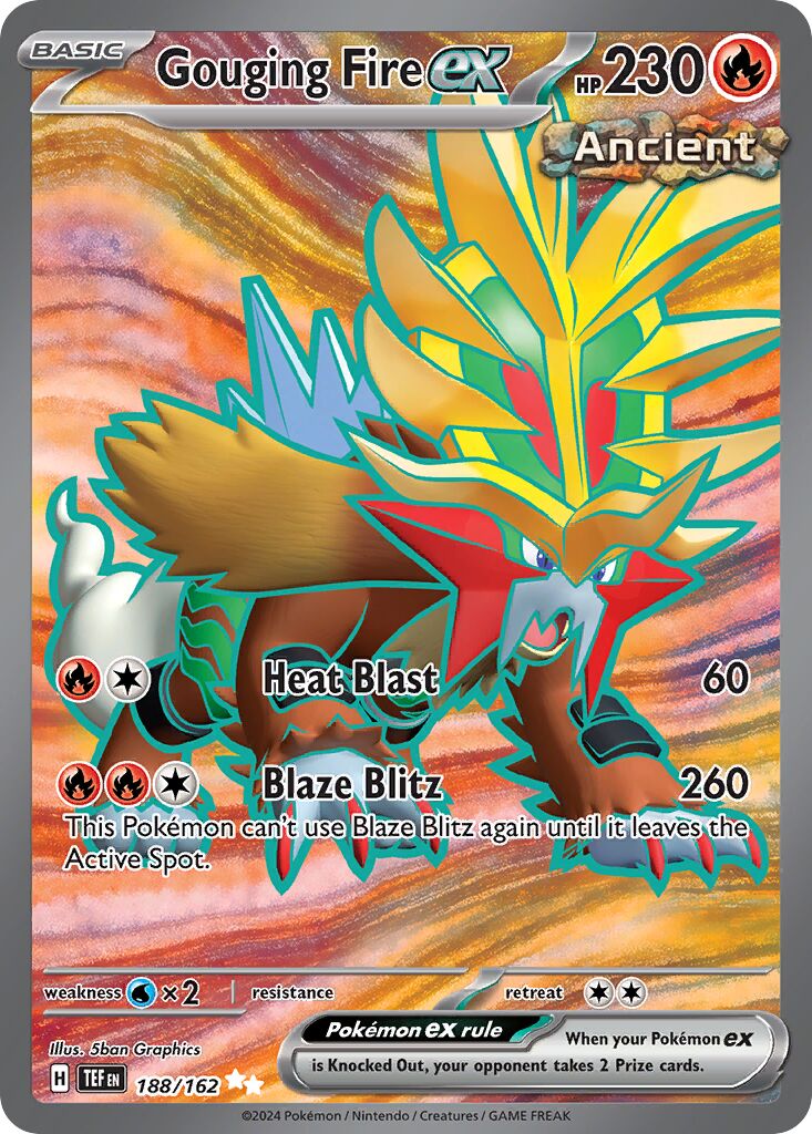 Gouging Fire ex 188/162 — Temporal Forces (English Pokémon TCG card)