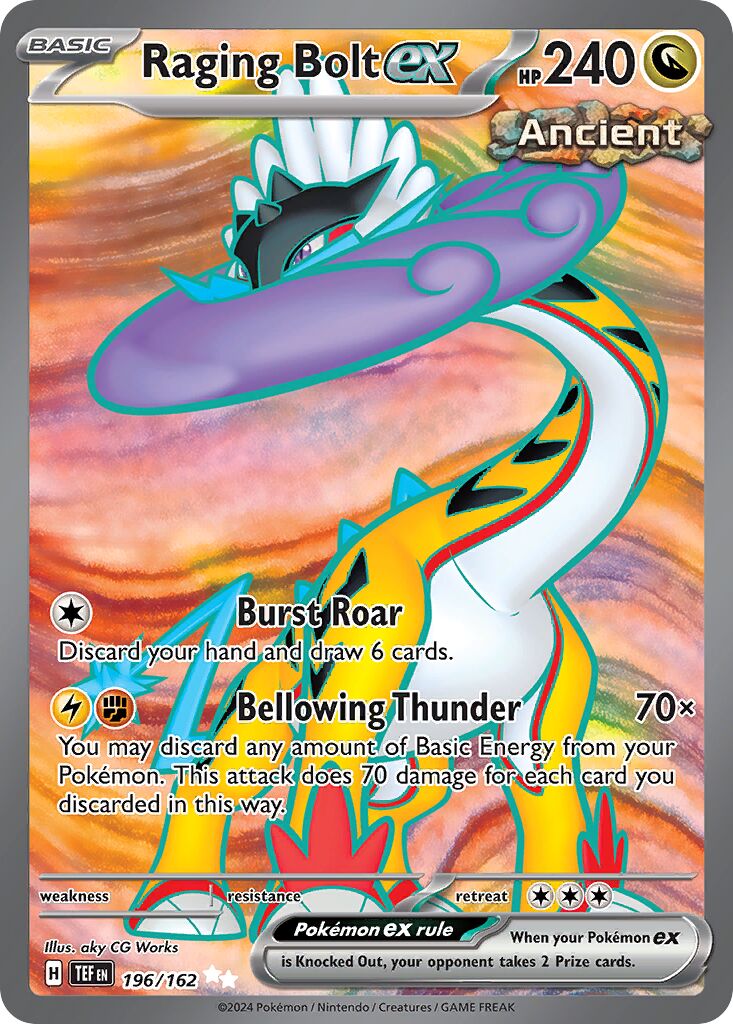 Raging Bolt ex 196/162 — Temporal Forces (English Pokémon TCG card)