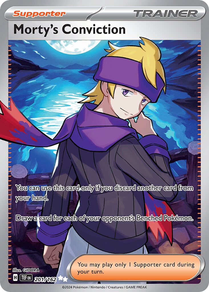 Morty's Conviction 201/162 — Temporal Forces (English Pokémon TCG card)