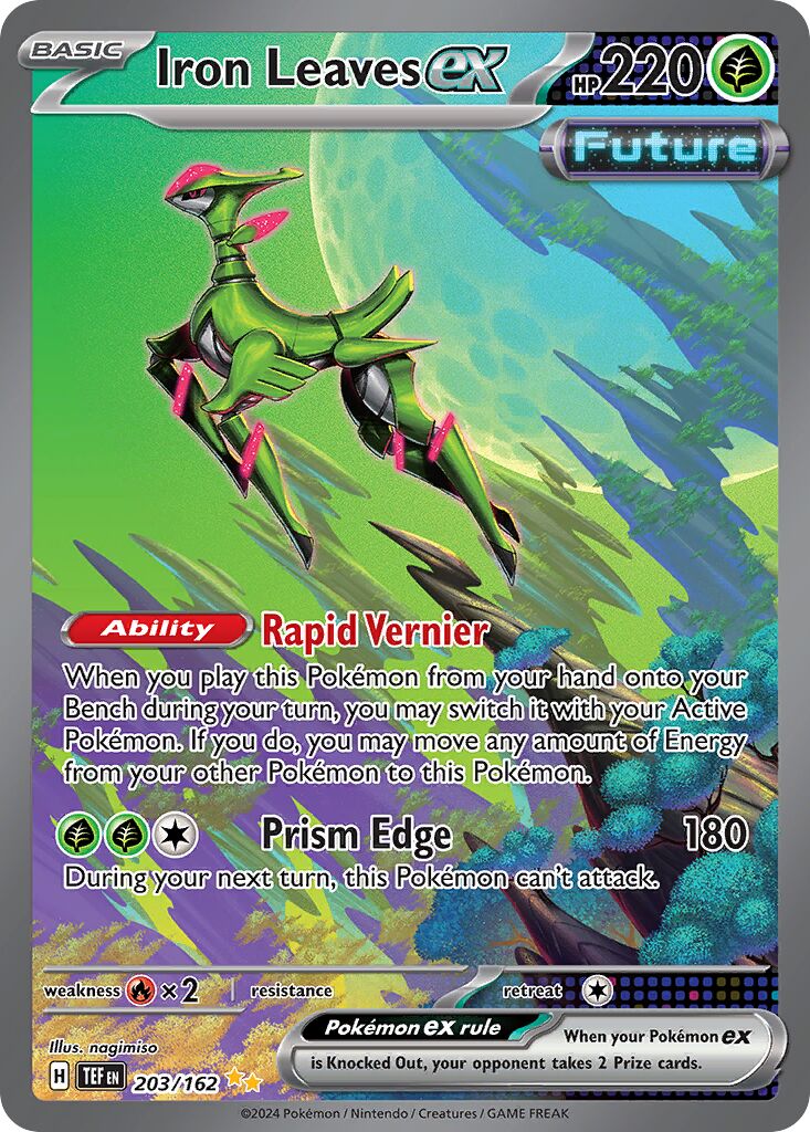 Iron Leaves ex 203/162 — Temporal Forces (English Pokémon TCG card)