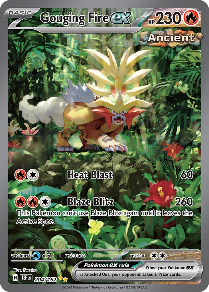 Gouging Fire ex 204/162 — Temporal Forces (English Pokémon TCG card)