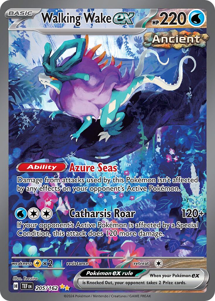 Walking Wake ex 205/162 — Temporal Forces (English Pokémon TCG card)