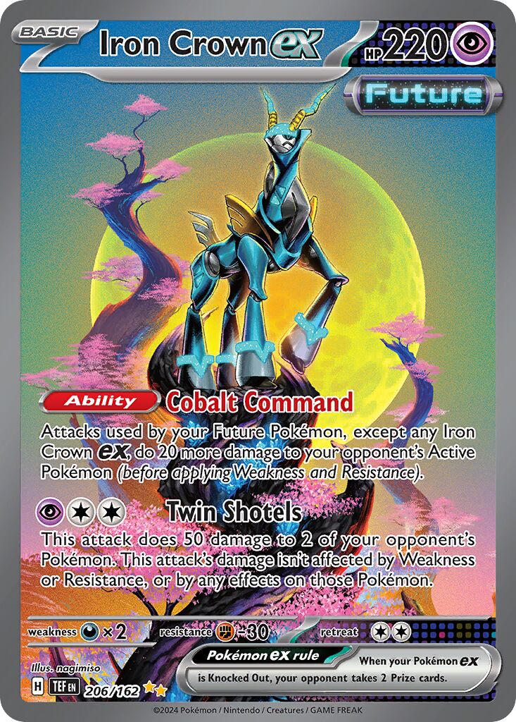 Iron Crown ex 206/162 — Temporal Forces (English Pokémon TCG card)