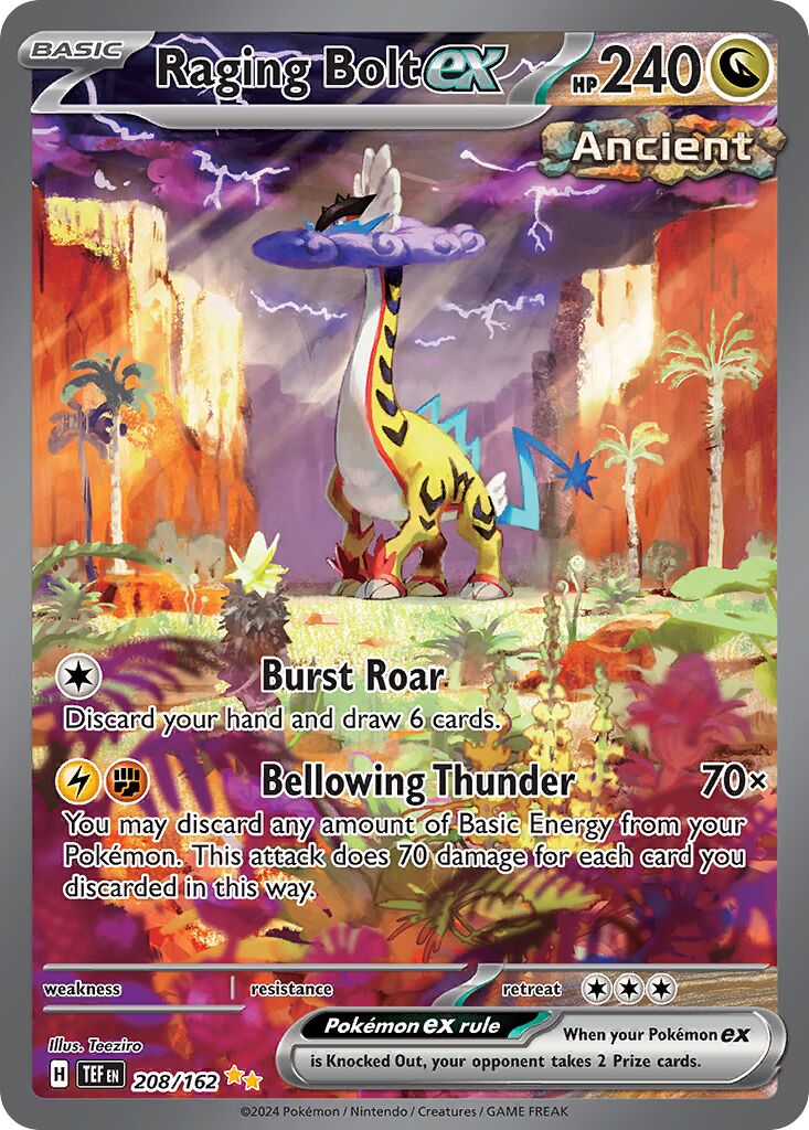 Raging Bolt ex 208/162 — Temporal Forces (English Pokémon TCG card)