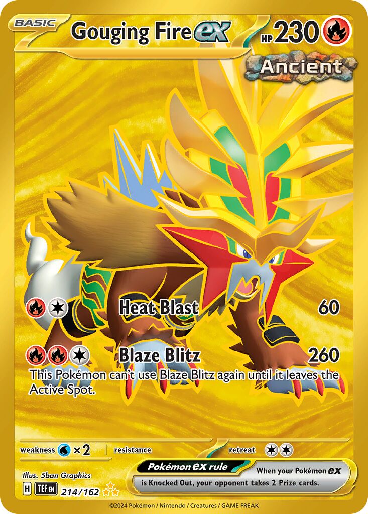 Gouging Fire ex 214/162 — Temporal Forces (English Pokémon TCG card)
