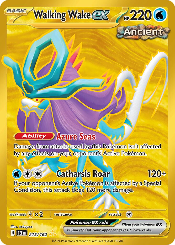 Walking Wake ex 215/162 — Temporal Forces (English Pokémon TCG card)