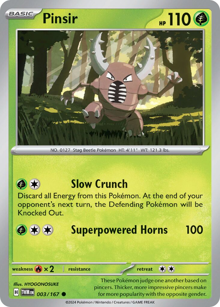 Pinsir 003/167 — Twilight Masquerade (English Pokémon TCG card)
