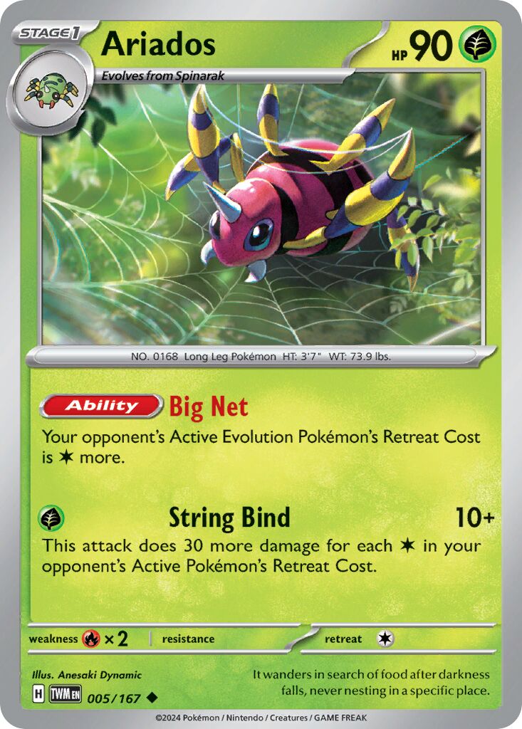Ariados 005/167 — Twilight Masquerade (English Pokémon TCG card)