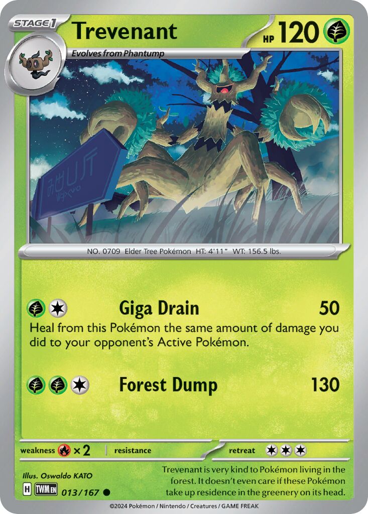 Trevenant 013/167 — Twilight Masquerade (English Pokémon TCG card)