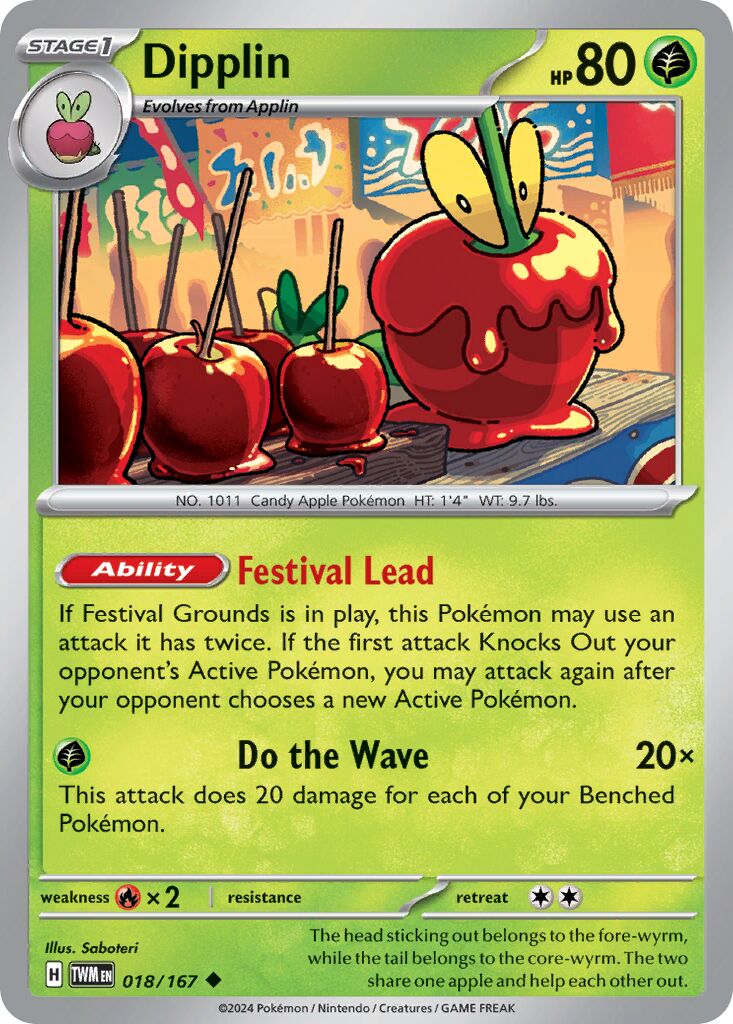 Dipplin 018/167 — Twilight Masquerade (English Pokémon TCG card)