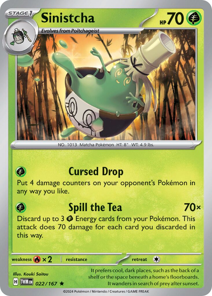 Sinistcha 022/167 — Twilight Masquerade (English Pokémon TCG card)