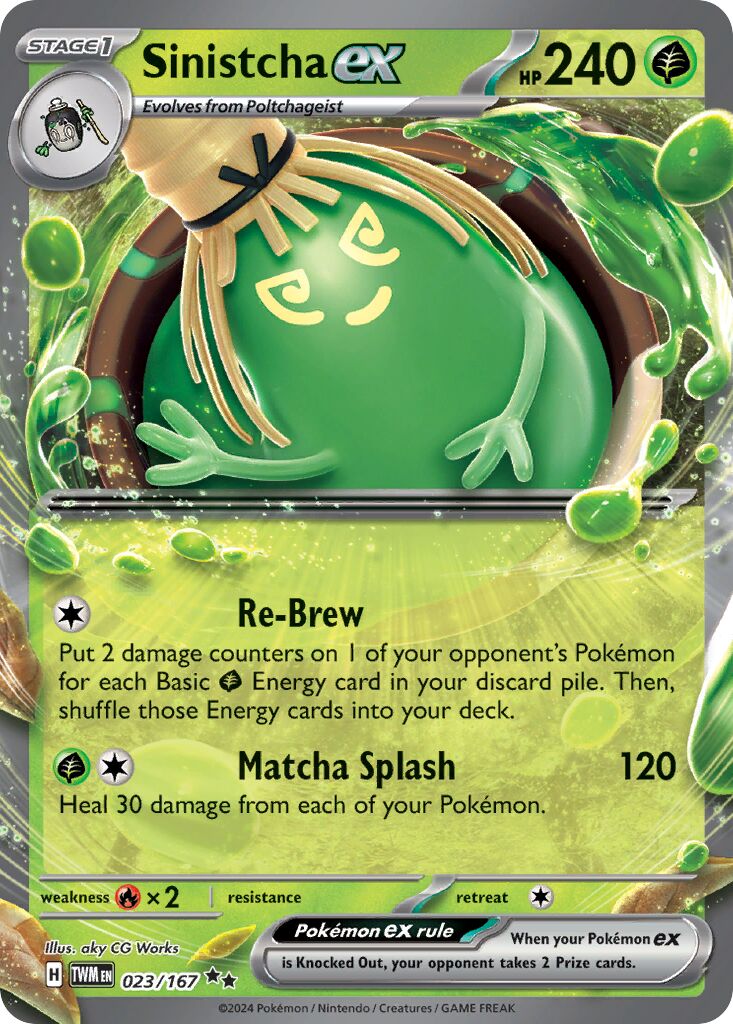 Sinistcha ex 023/167 — Twilight Masquerade (English Pokémon TCG card)