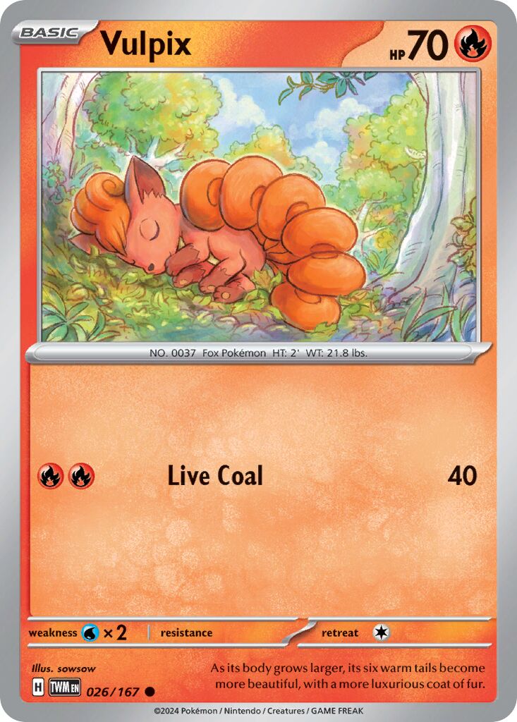 Vulpix 026/167 — Twilight Masquerade (English Pokémon TCG card)
