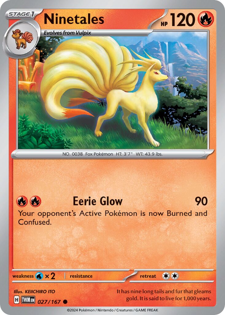 Ninetales 027/167 — Twilight Masquerade (English Pokémon TCG card)