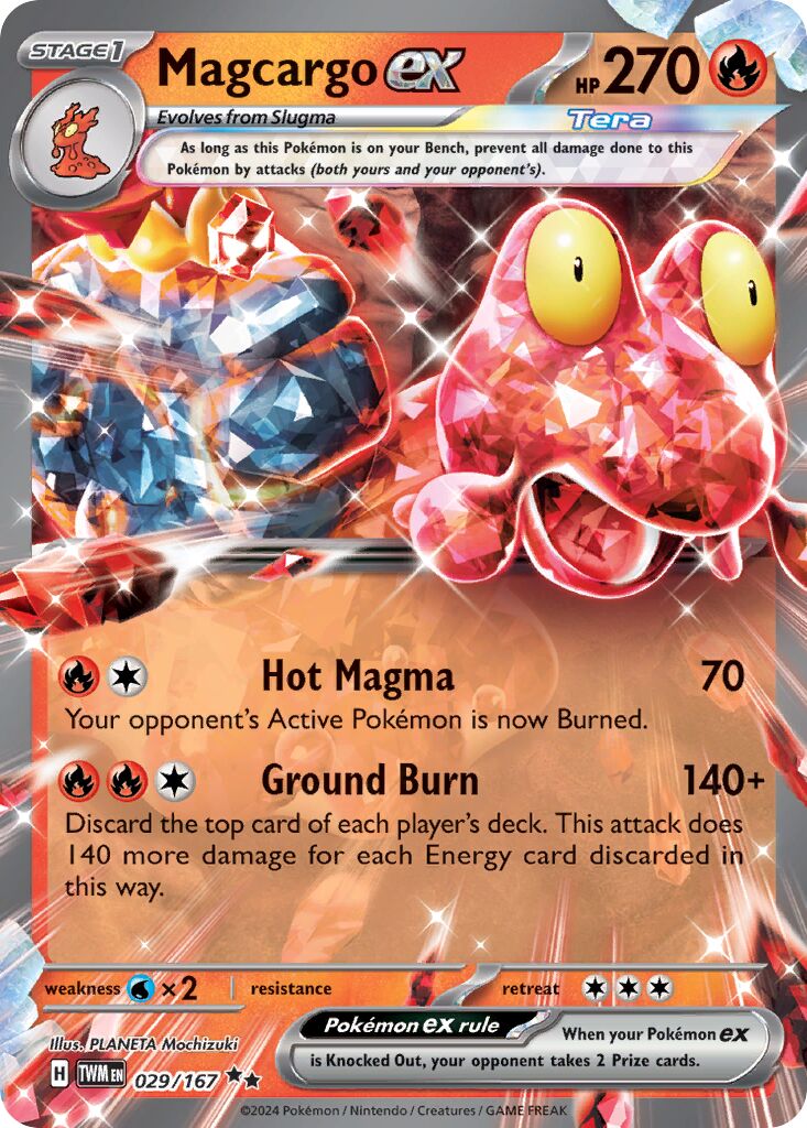 Magcargo ex 029/167 — Twilight Masquerade (English Pokémon TCG card)